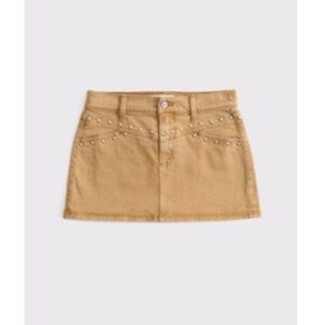 Abercrombie & Fitch Tan Mini Skirt with Studs